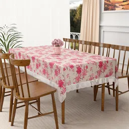 Aura Cream Printed 8-Seater Table Cover-image-35