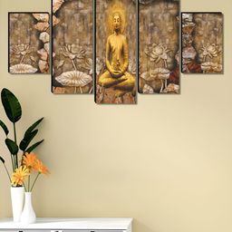 Livin'luxe Pink & Gold-Toned 5 Piece Wood Other Wall Paintings-picture-32