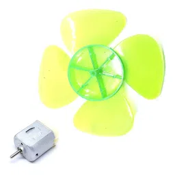 Invento ISC 1946-A 3-6V Toy Hobby DC Motor 20x15x25mm with 4 Vanes 4 Inch Fan Propeller-23