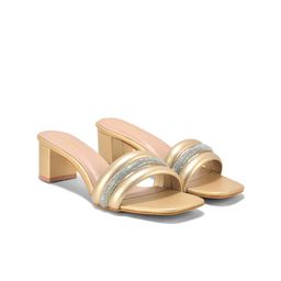 DressBerry Embellished Party Block Mules-12