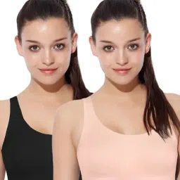 Enamor Black & Pearl Non Wired Non Padded Sports Bra (Pack Of 2)-23