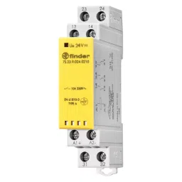 FINDER SAFETY RELAY, DPST-NO/SPST-NC, 24VDC/10A, 7S.23.9.024.0210-16
