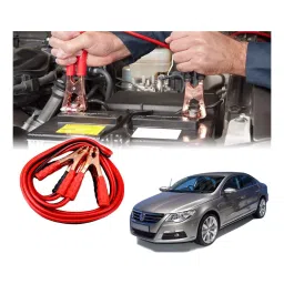Auto Pearl 2.29 m (7.5 Ft) 500 A Heavy Duty Booster Anti Tangle Battery Jumper Cable for Volkswagen Passat (Pack of 2)-85