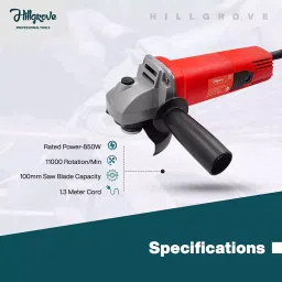 Hillgrove 850 W Angle Grinder, 700 W Drill Machine, 10 Pcs HSS & Masonry Drill Bits Combo, HGCM388M1 image 5