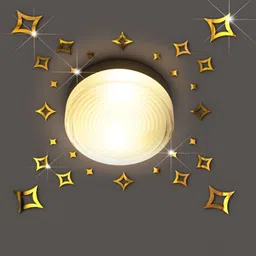 VAH Kya Bat Hai !! GoldToned 28 Pieces Acrylic Ceiling Self Adhesive 3D Sticker-image-30