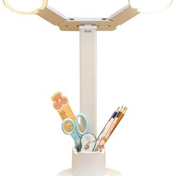 Aashita Shoppe LED Double Head 180 Degree Desk LAMP USB Rechargeable Foldable Table Light Study LAMP with 3 Colour Brightness Touch CO,Eye Caring LAMP for Student,for Office USE Pack of 1 image 1