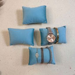 La Trove Pack of 4 Seagreen Velvet Watch Organizer Pillows-image-72