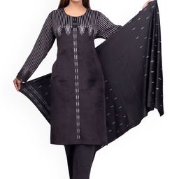 WOOL 4U Women Ethnic Motifs Printed Regular Kurta with Trousers & With Dupatta-picture-44