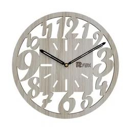 12 fox Off White Wooden Analogue Wall Clock-image-97
