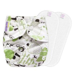 Bembika B Plus Printed Cloth Diapers With 2 Inserts - Green-25