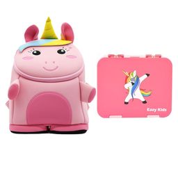 Nohoo Unicorn 3D Bag With Bento Lunch Box Pink - 10.03 Inches-image-40