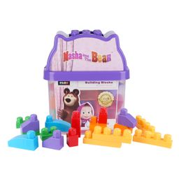 PLEX Building Blocks Bucket Pack Masha & the Bear 1 Purple - 40 Pieces-image-87