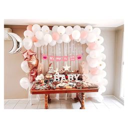 Special You Star Moon theme half birthday decoration item kit for baby girl with its my half birthday banner decoration item rosegold pack of 73 items-image-88