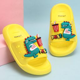 Pine Kids Slip On Style Clogs with Dino Jibbitz - Yellow-picture-0