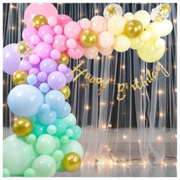 Puchku Happy birthday Net Curtain  LED Light 71 Pcs Combo for Kids pastel décorbirthday party first 1st  2nd 5th  10th-image-47