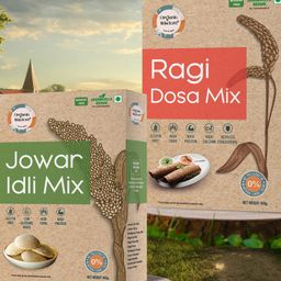 Organic Wisdom-Back to Roots Jowar Idli & Ragi Dosa Mix Combo| 400g each|100% Natural & Gluten Free|Stone Grounded| Healthy Breakfast-12