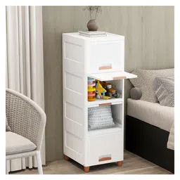 JD FRESH 4 Tier Stackable Cabinet for Clothes - White-picture-21