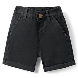 Babyhug Mid Thigh Denim Washed Shorts With Stretch - Black-image-37