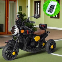 JN Creations 6V Battery Operated Ride On Yamaha RX-100 Bike for Kids with Foot Accelerator & Brake With Remote Control (BLACK)-25