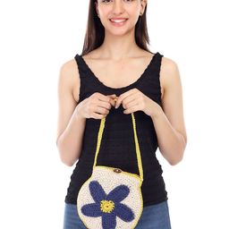 ITIHASIKALA Women Cotton Flower Crochet Shoulder Bag-22