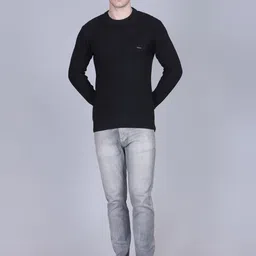 SPORTIZM Textured Round Neck Long Sleeves Woollen Pullover Sweater-image-52