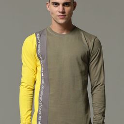 Estilocus Men Colourblocked Round Neck Pullover Cotton Sweatshirt-image-61