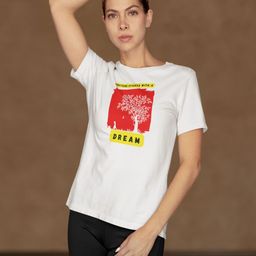 Moda Rapido Women Typography Printed Bio Finish Applique T-shirt-picture-16