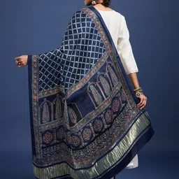 Taavi Floral Ajrakh Printed Dupatta image 3