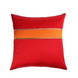 ANS Red & Orange Set of 5 Striped Square Cushion Covers image 2