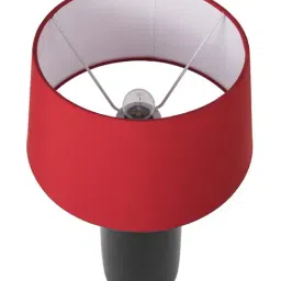 Homesake Black Ceramic Table Lamp with Drum Shade (Bulb Included) - Set of 1 image 3