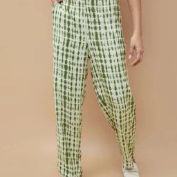 Fame Forever By Lifestyle Green Regular Fit Printed Trousers-image-14