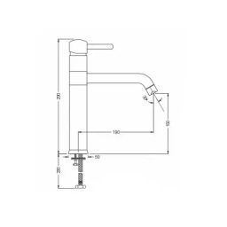 PLUMBER AZTEC High Neck Single Lever Sink Mixer with 235 mm Extended Body, Swivel Spout with Long Flexible Connector, AZT-3165 image 2