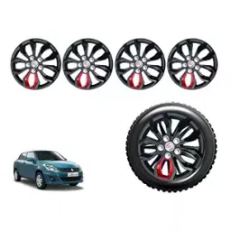 Auto Pearl Blk18 R14 Press Type Wheel Hubcap with Retention Ring 35.56 cm (14 Inch) for Maruti Suzuki Swift Dzire VXI (Pack of 4 Pcs)-image-80