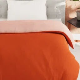 Bianca Ultra Soft Rust & Orange 152 TC Micro Fabric Single Reversible Comforter For All Weather image 2