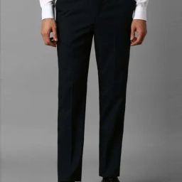 Louis Philippe Black Slim Fit Self Pattern Trousers-image-54
