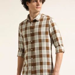 Bushirt Brown 100% Cotton Checked Shirt-picture-12