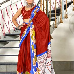 PEENGAX Block Printed Pure Cotton Saree-image-46