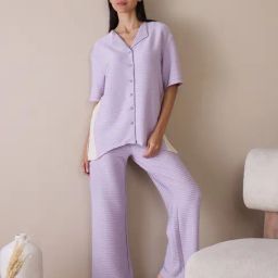 Sweet Dreams Lavender Plain Pyjama Set-image-64