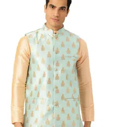 Sojanya Sea Green Printed Nehru Jacket-2