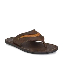 Shences Men's Brown Thong Sandals-image-58