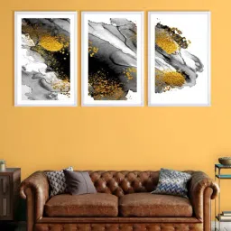 999store Grey & White Abstract Wall Painting-26