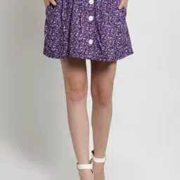Sera Purple Printed Skirt-image-48