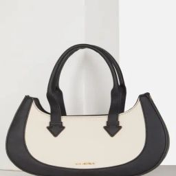 Van Heusen Black Color Block Handbag-13