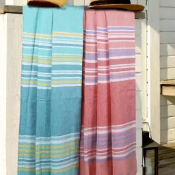 Bianca Red & Aqua 100% Cotton 230 GSM 'Jadore' Bath Towel - Set of 2-22
