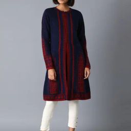 W Navy & Red Printed Cardigan-picture-32