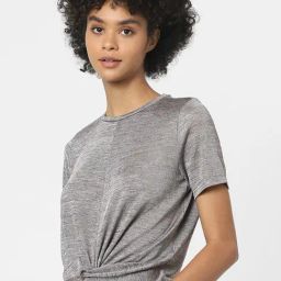 Only Grey Round Neck T-Shirt-image-60