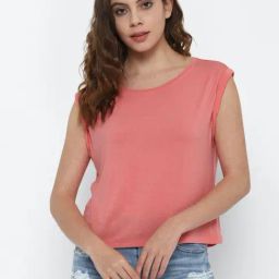 American Eagle Outfitters Pink Round Neck T-Shirt-image-46