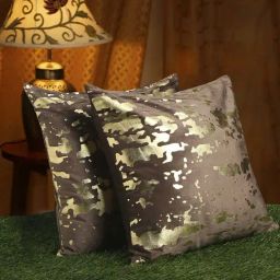 HOSTA HOMES Brown Velvet Cushion Cover - Set of 2-image-67