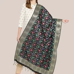 Dupatta Bazaar Black Woven Pattern Dupatta-image-41