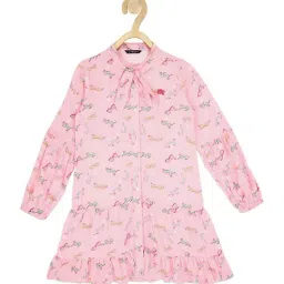 Allen Solly Junior Pink Printed Full Sleeves Dress-image-32